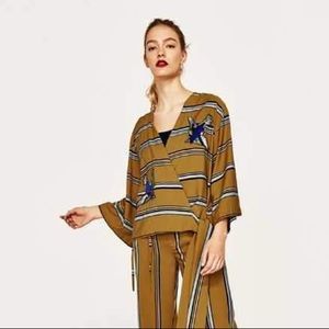 Zara kimono top with embroidered bird detail